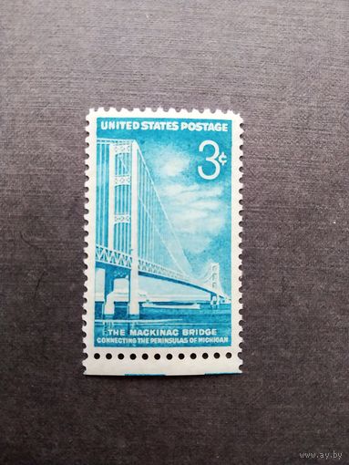 Марка США 1958 год Макинакский мост