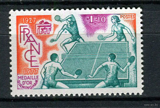 Франция - 1977 - Настольный теннис - [Mi. 2060] - полная серия - 1 марка. MNH.