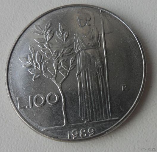 100 лир Италия 1989 г.в.