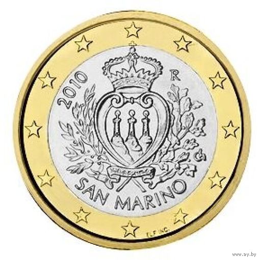 Сан-Марино 2 евро 2010 Unc в холдере
