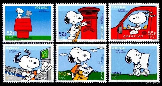 2000 Португалия 2461-2466 Комиксовая собака Снупи-почтальон 8,50 евро