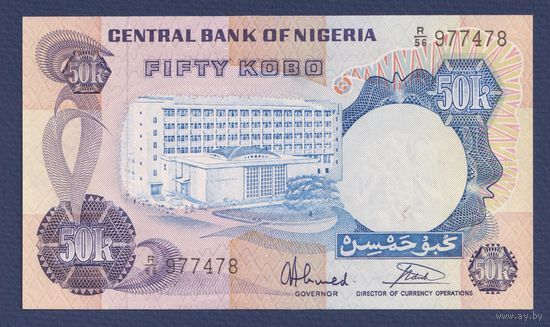 Нигерия, 50 кобо 1973 - 1978 г., P-14g, UNC