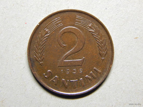 Латвия 2 сантима 1939г.