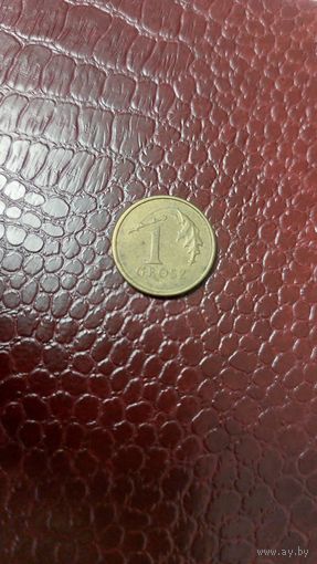 Монета 1 грош 2002г. Польша.