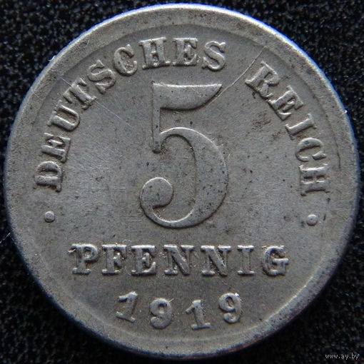 YS: Германия, 5 пфеннигов 1919D, KM# 19 (2)