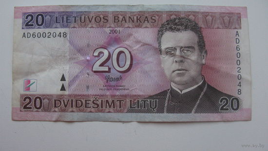 Литва 20 литов 2001