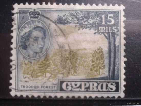 Кипр 1955 Королева Елизавета 2, лес  15м
