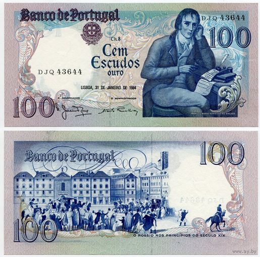 Португалия. 100 эскудо (образца 1984 года, P178c, подпись 4, UNC)