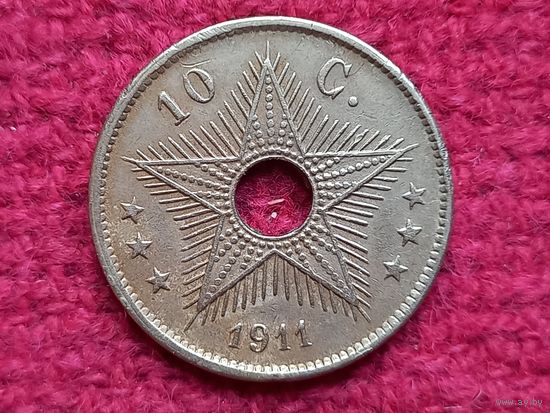Бельгийское Конго 10 Центов 1911 г.