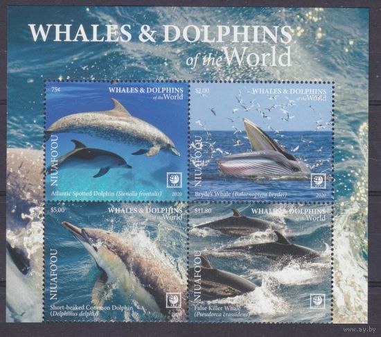 2020 Ниуафоу 757-760VB+Tab Морская фауна - Дельфины, Киты 16,00 евро