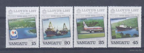[1795] Вануату 1984. Техника.Транспорт.Корабли.Самолет. СЕРИЯ MNH