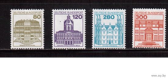 Германия(ФРГ)-1982,(Мих.1140-1143), ** , Стандарт, Города, Архитектура, 4 марки