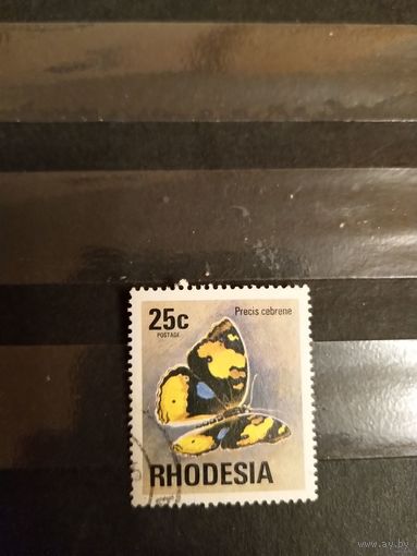 1974 британская колония Родезия фауна бабочка самая дорогая марка серии (3-3)