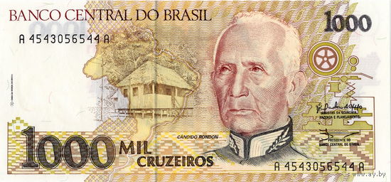 Бразилия, 1000 крузейро, 1990 г., UNC