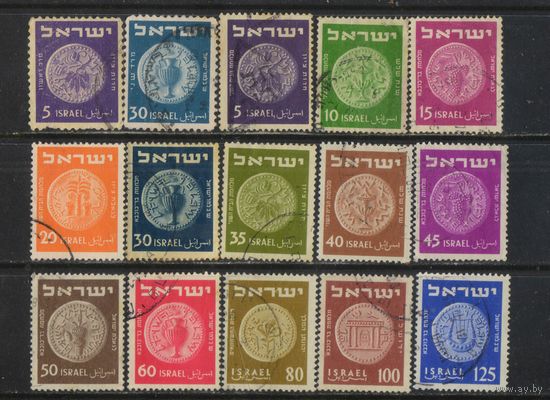 Израиль 1949-54 Монеты времен 1-й иудейской войны и восстания Бар-Кохбы Стандарт #43-52,94,96-7