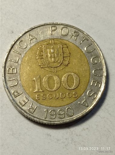 Португалия 100 эскудо 1990 года .