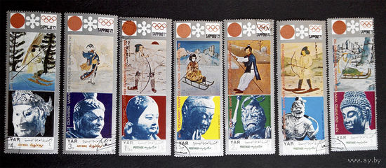 Йемен 1971 г. 11-е Зимние Олимпийские игры 1972 в Саппоро. Япония. Спорт, полная серия из 7 марок #0018-С1P3