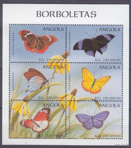 1998 Ангола 1195-1200KL Бабочки 7,50 евро