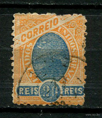 Бразилия - 1894/1897 - Гора Сахарная Голова 20R - [Mi.105a] - 1 марка. Гашеная.  (Лот 44BY)