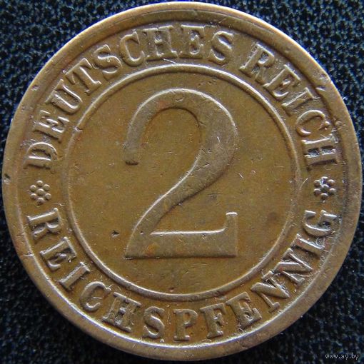 YS: Германия, 2 рейхспфеннига 1924E, KM# 38