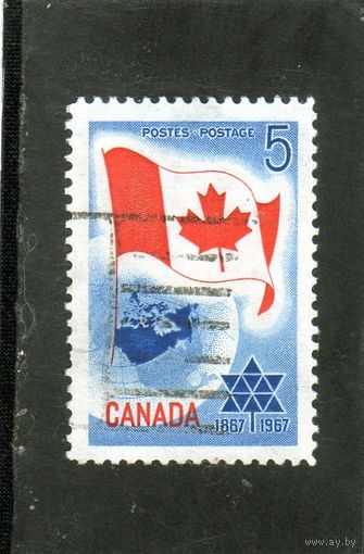 Канада.Ми-397.Флаг и планета Земля. Серия: Канадское столетие.1967.