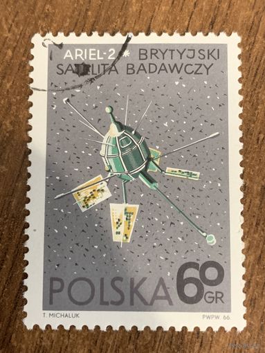 Польша 1966. Спутник Ariel 2. Марка из серии