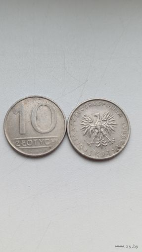 Польша. 10 злотых 1987 года