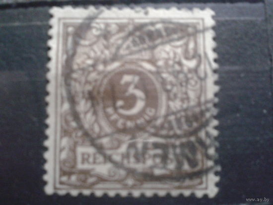 Германия 1889 Стандарт 3 пф Михель-1,8 евро гаш.