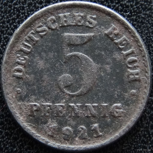 YS: Германия, 5 пфеннигов 1921D, KM# 19 (1)