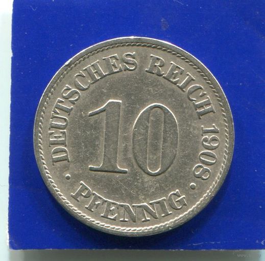 Германия 10 пфеннигов 1908 А