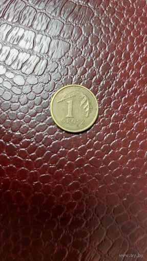 Монета 1 грош 2008г. Польша.