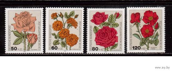 Германия(ФРГ)-1982,(Мих.1150-1153), ** , Флора, Цветы, Розы