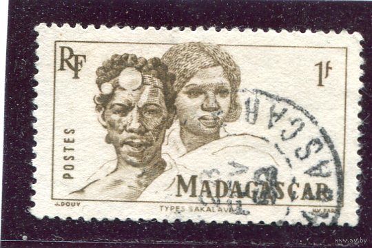 Мадагаскар. Французская почта. Красивая пара