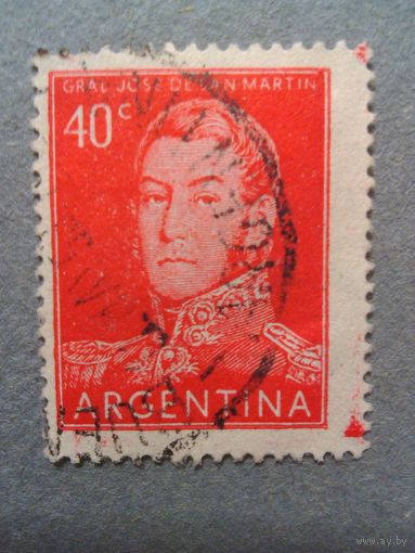 Аргентина. Генерал Сан Мартин. 1954г. гашеная