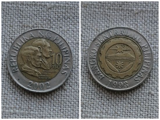 Филиппины 10 писо песо 2002 /биметалл/   Филиппинские острова