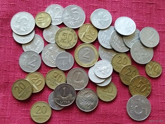 Монетки разные. Литва 41 шт.