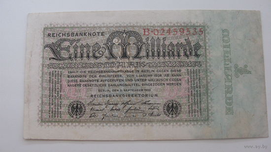 Германия  1 миллиард марок  1923 г.  Ro111а