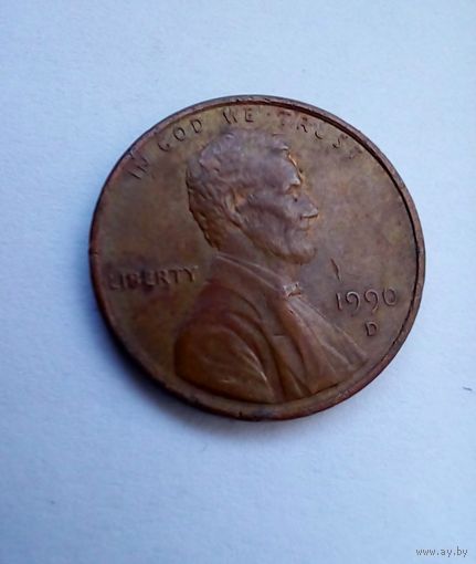 США  1 цент 1990 D