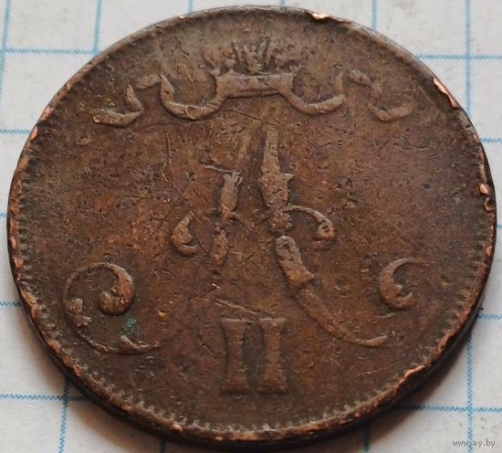 Финляндия 5 пенни, 1875     ( 1-9-3 )