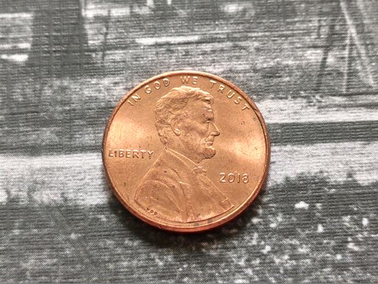 США. 1 цент 2018, б/б (Lincoln Cent).