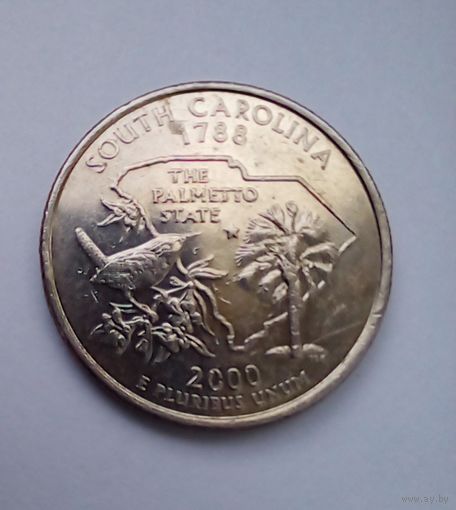 США,25 центов,квотер 2000 D,Южная Каролина