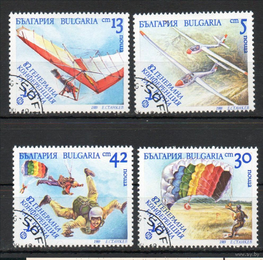 Авиаспорт Авиация спорт Болгария 1989 год серия  4 марки