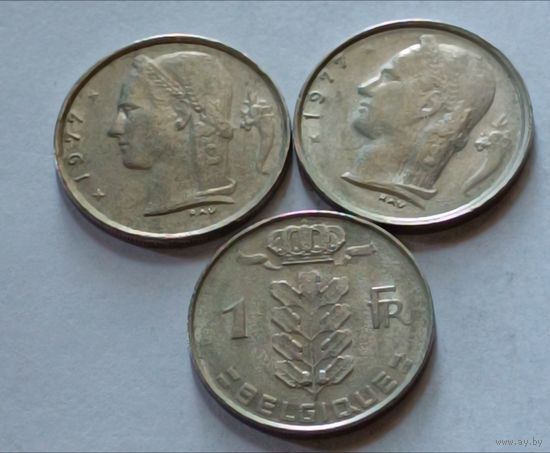 Бельгия. 1 франк 1977 года.