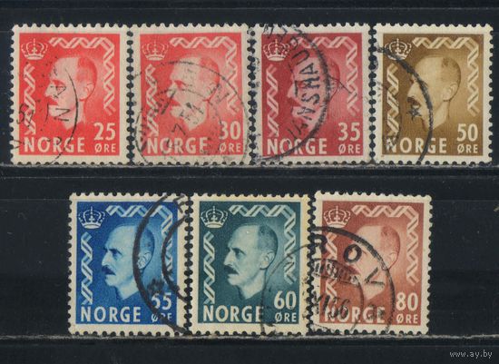 Норвегия 1950 Хокон VII Стандарт #358,361-2,364,366-8
