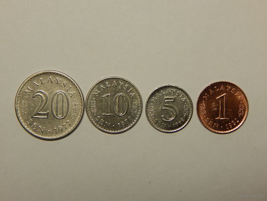 Малайзия 1,5,10,20 сенов 1968-82г