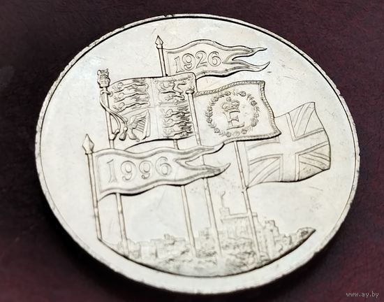 Серебро 0.925! Великобритания 5 фунтов, 1996 70 лет Королеве Елизавете II