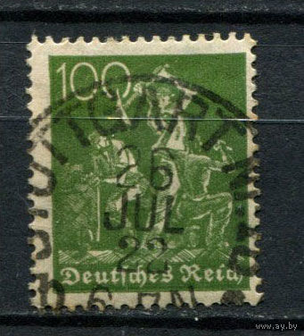 Рейх (Веймарская республика) - 1921/1922 - Шахтеры 100 Pf - [Mi.187] - 1 марка. Гашеная.  (Лот 55BD)