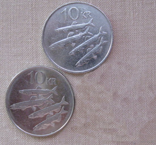 10 крон Исландия 1984,2005гг