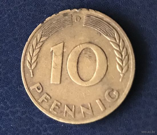 Германия 10 пфеннигов 1949 D ФРГ