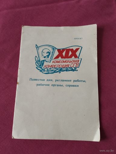 ВЛКСМ. "XIX комсомольская конференция СГВ", 1989 год, регламент работы
